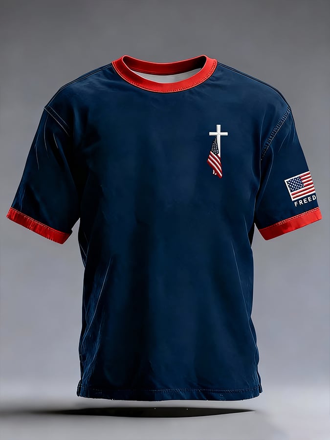 Men's 250th Anniversary of the United States Faith Print Short Sleeve T-shirt