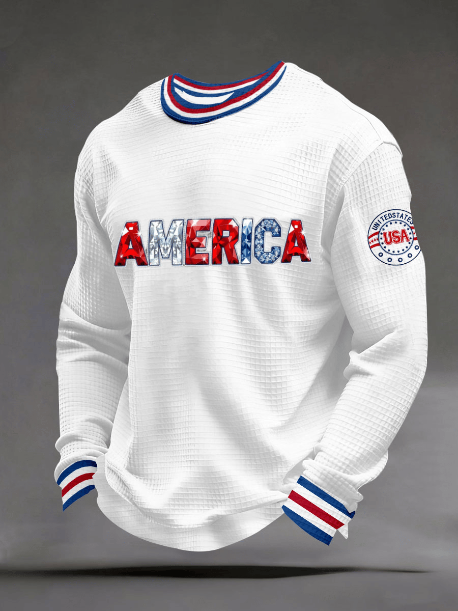 Men's 250th Anniversary USA Printed Casual Sweatshirt