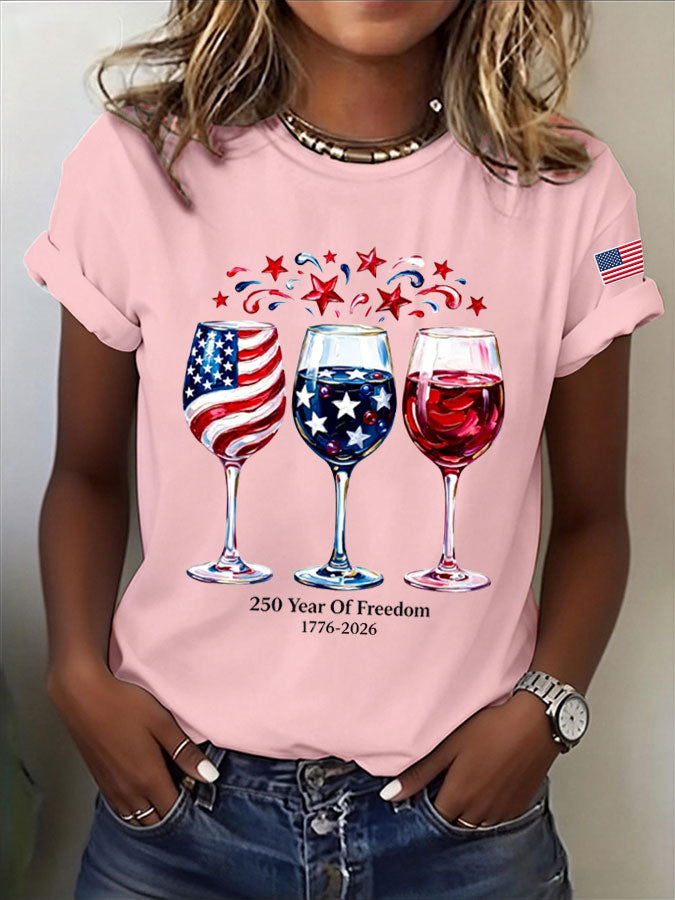 🔥Buy 3 Get 10% Off🔥Women'S America Flag Printed Casual T-Shirt