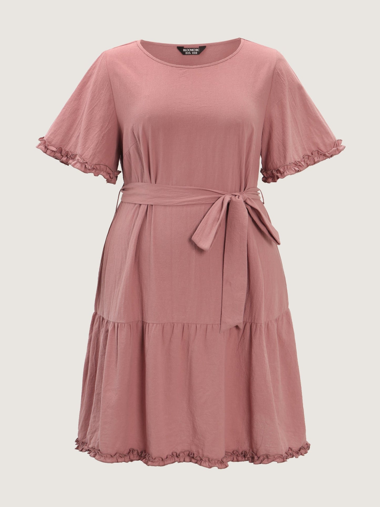 Pure Cotton Waist-Tie Mini Dress