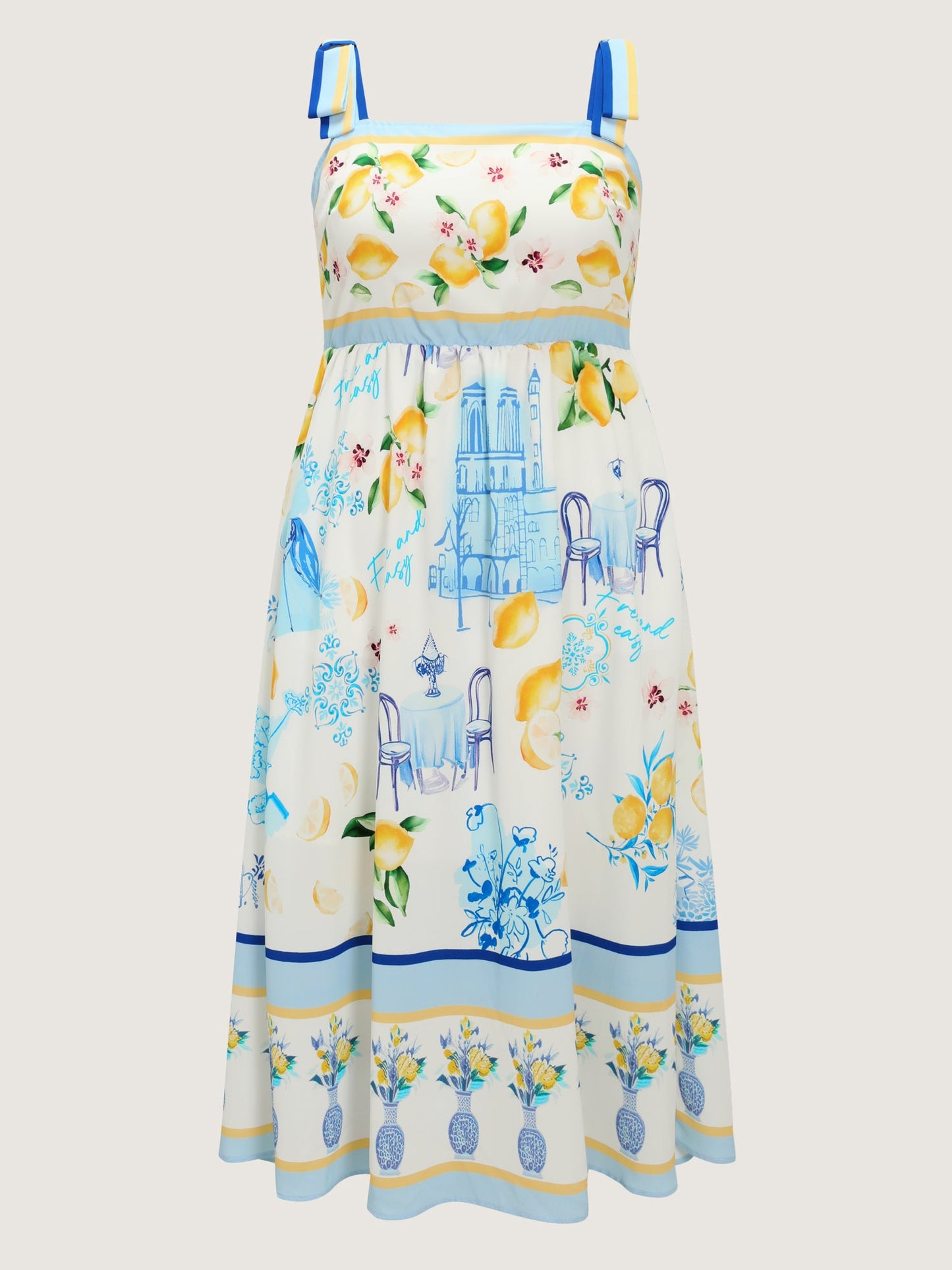European Summer Print Pockets Maxi Dress