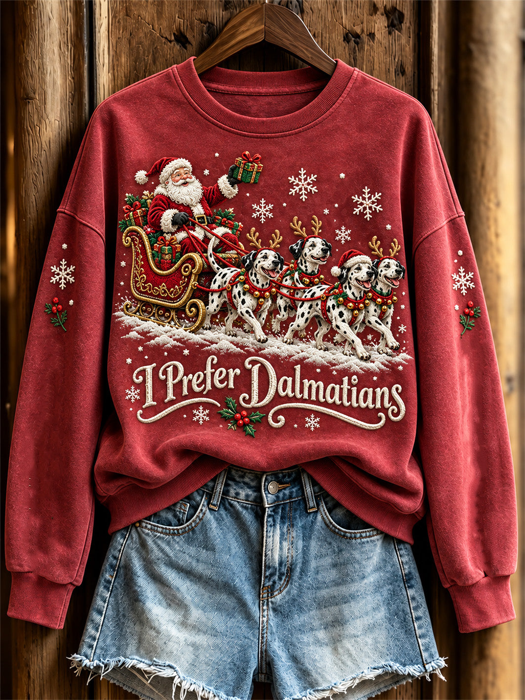 Women's I Prefer Dalmatians Pattern Causal Regular Sweatshirt