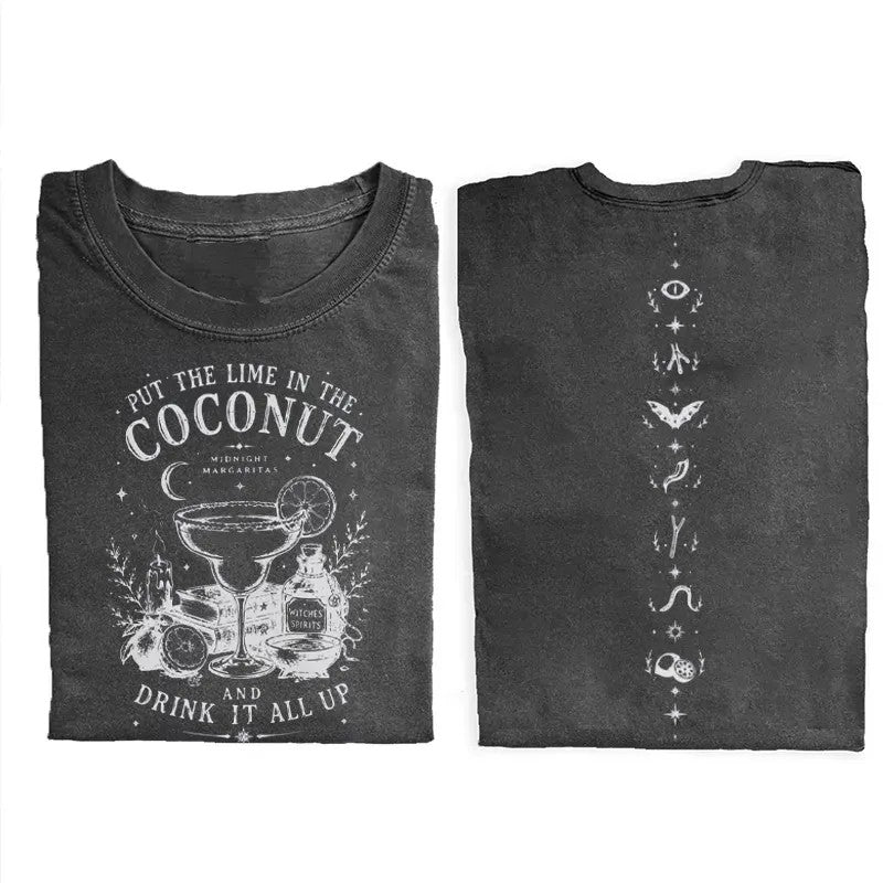 Women's Midnight Margaritas Print V Neck Top