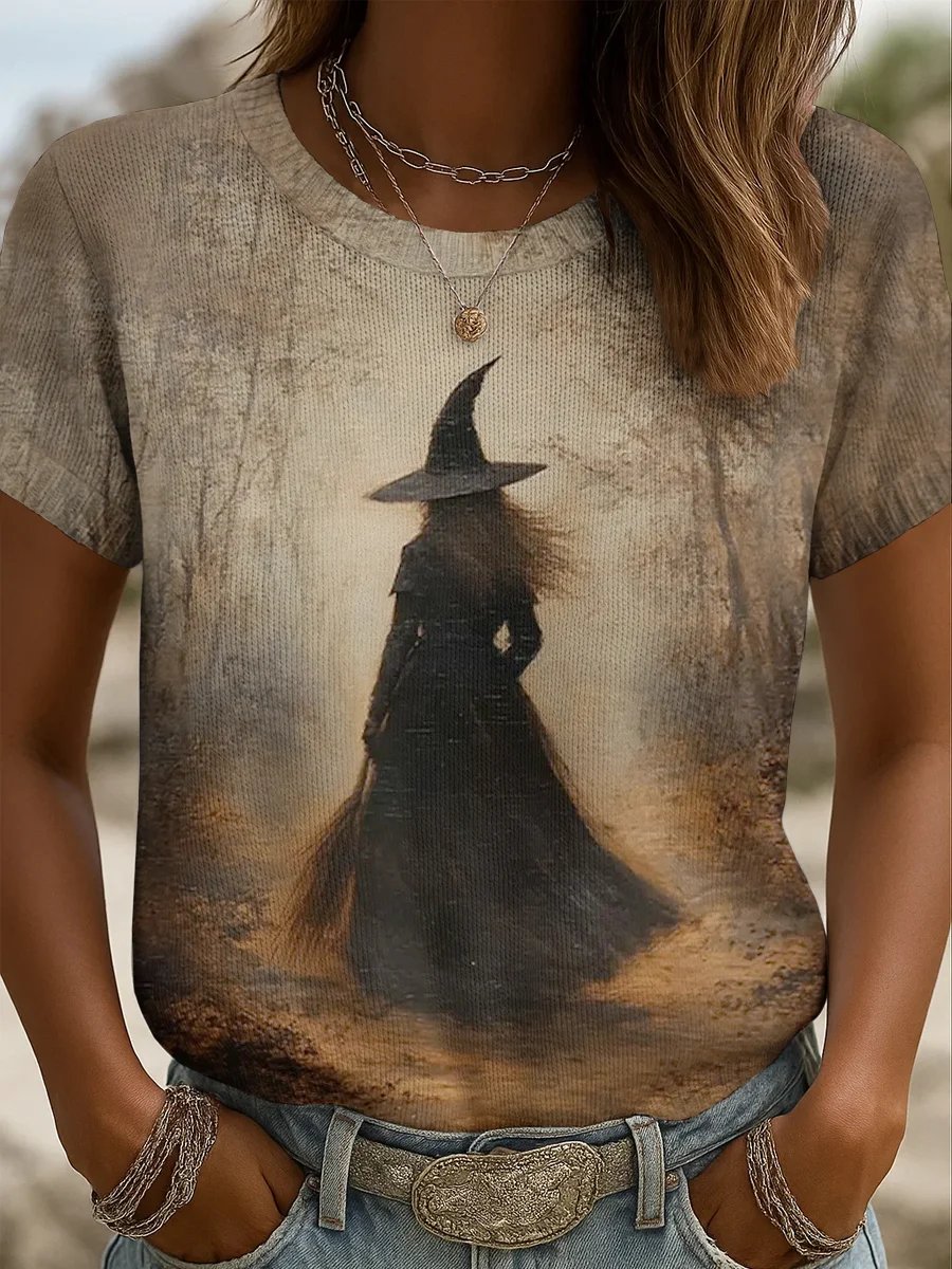 Women'S Halloween Atmosphere Printed Short-Sleeved T-Shirt