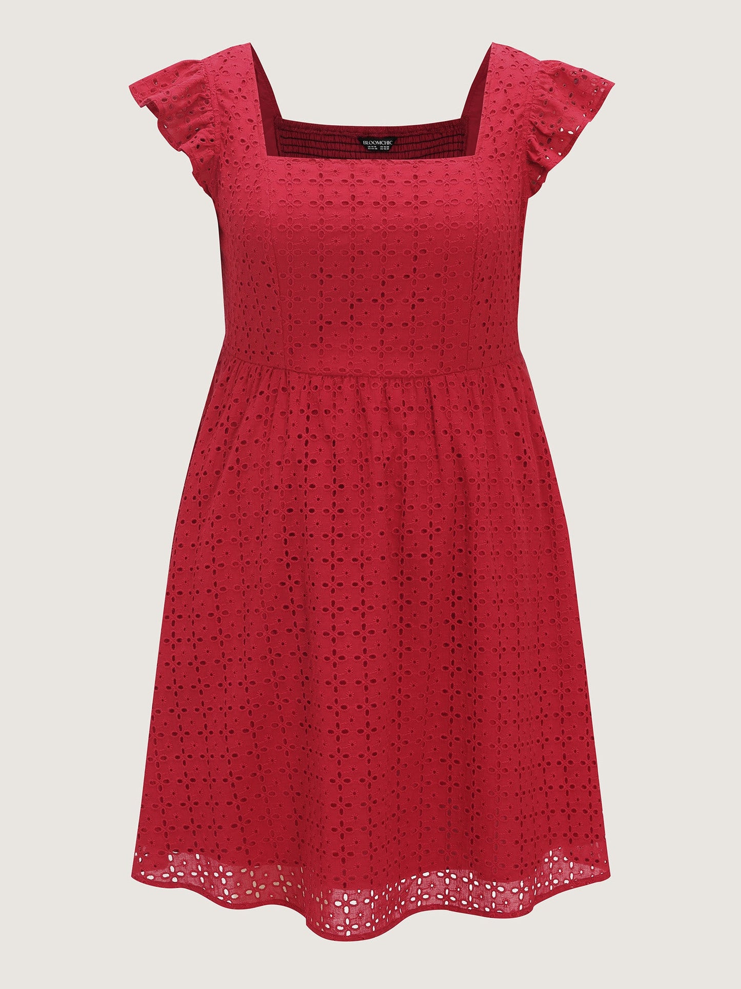 Cotton Textured Flutter Sleeve Mini Dress