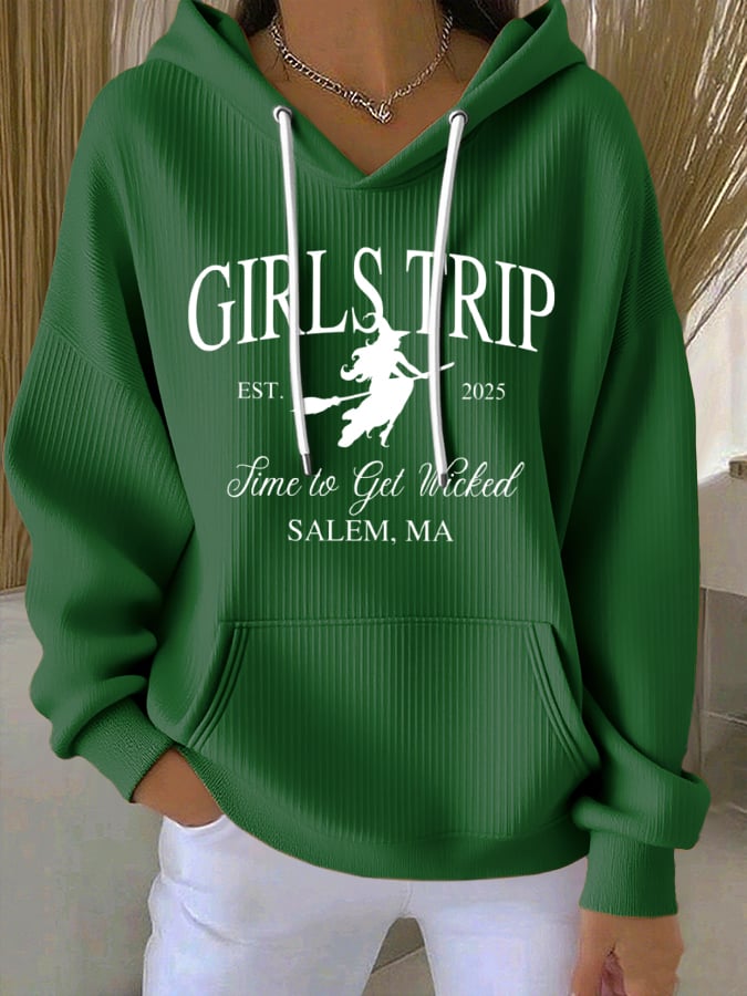 🔥HOT SALE🔥Women's Girls Trip Salem Print Casual Hoodie