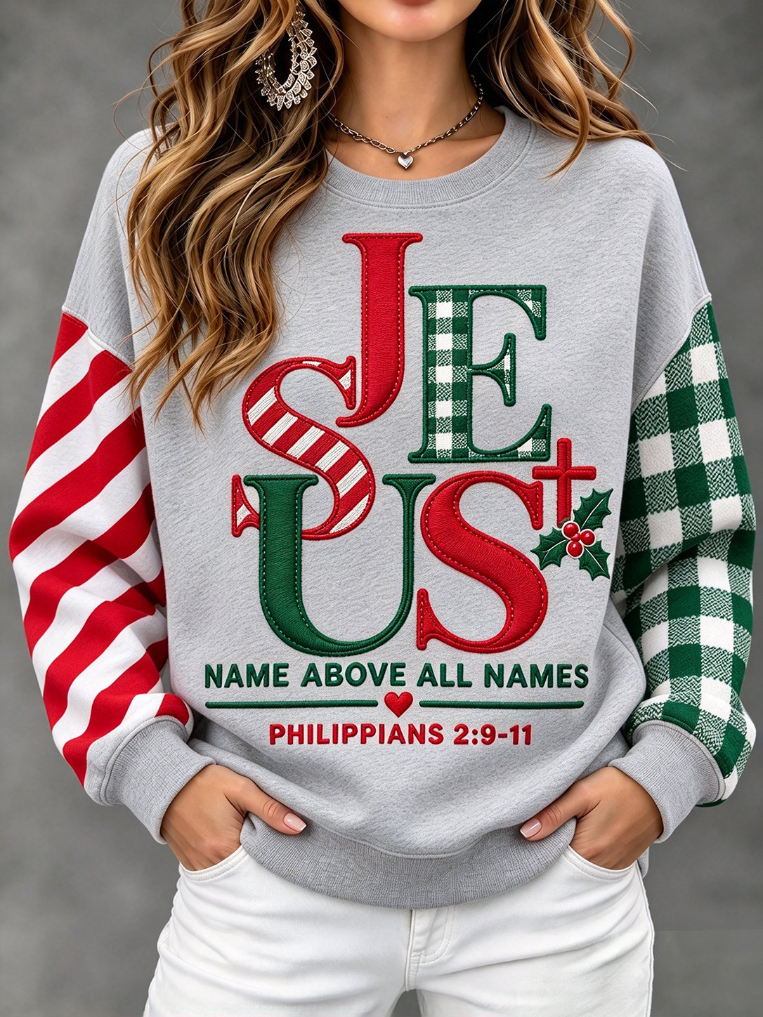 Women's Christmas Jesus Faith Crewneck Sweatshirt