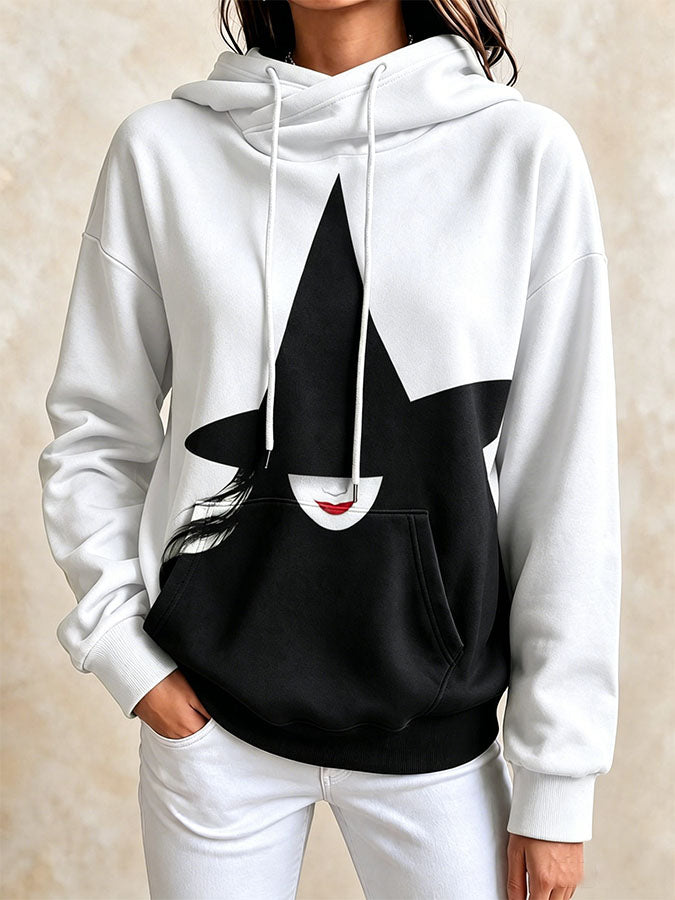 Women'S Halloween Witch Printed Casual Hoodie