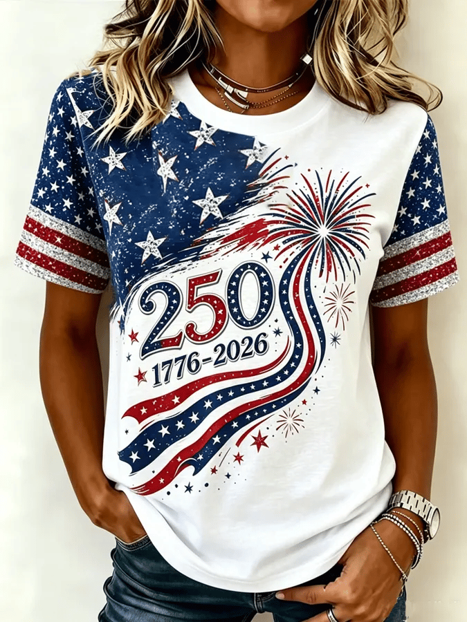Women's 250Th Anniversary Independence Day Print T-shirt