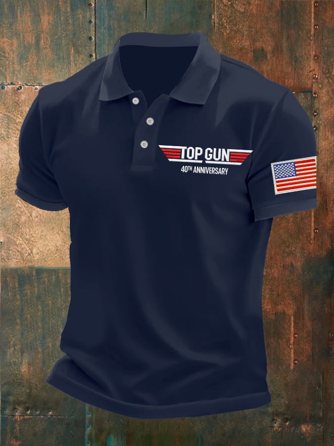 Men's Retro 40th Anniversary Printed Polo Shirt