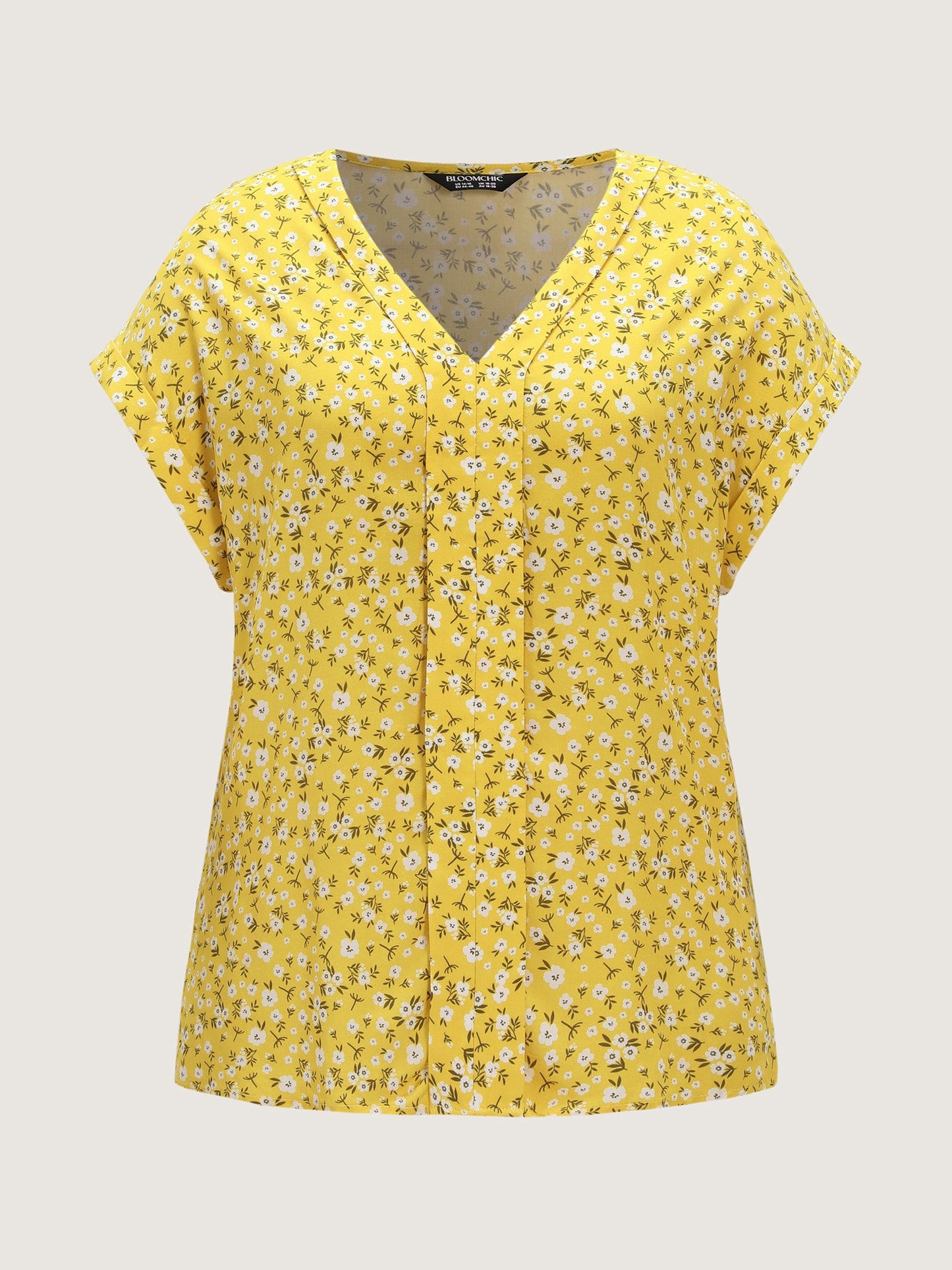 Floral Print V-Neck Dolman Sleeve Blouse
