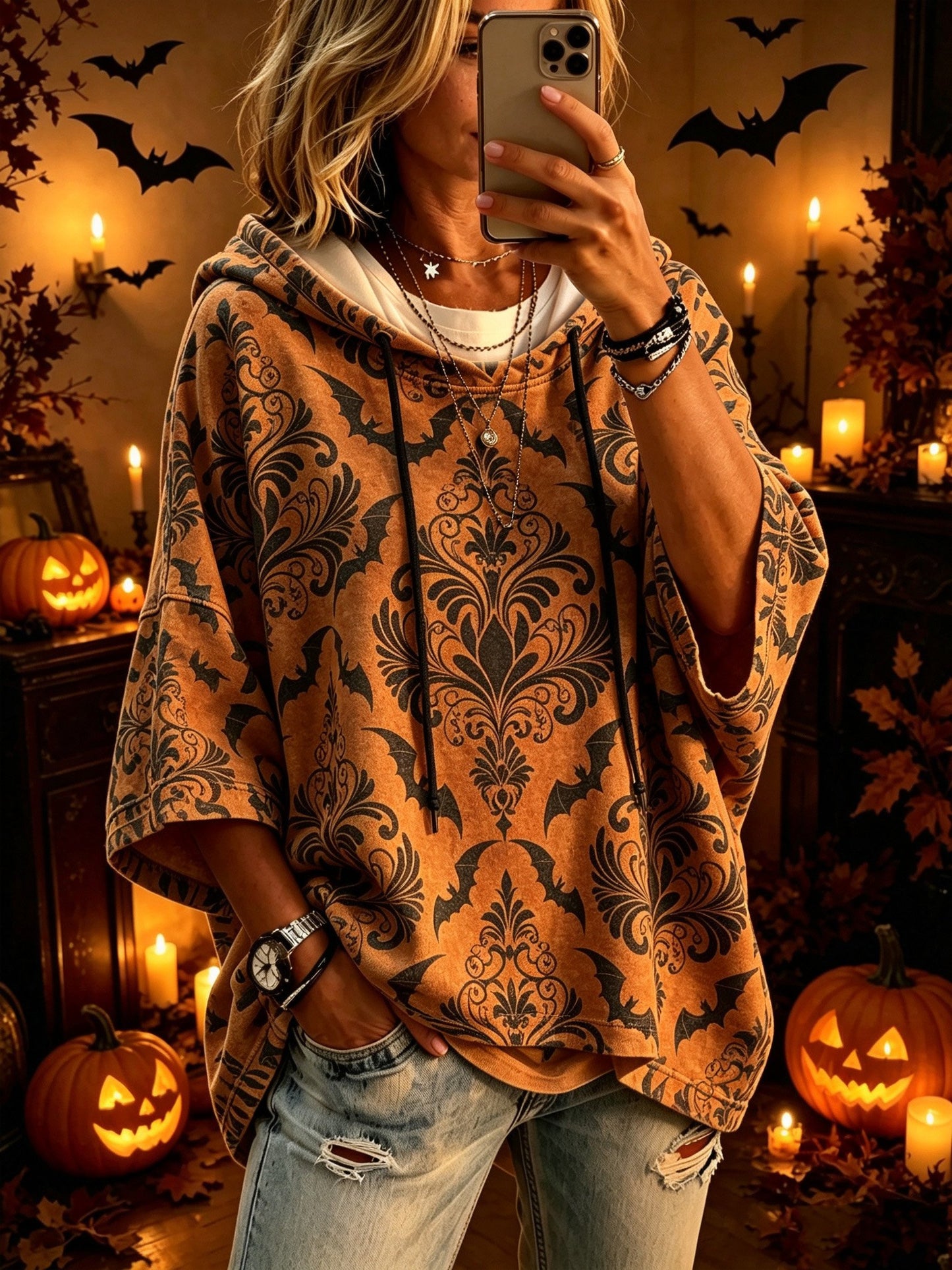 Women's Halloween Print Casual Hoodie