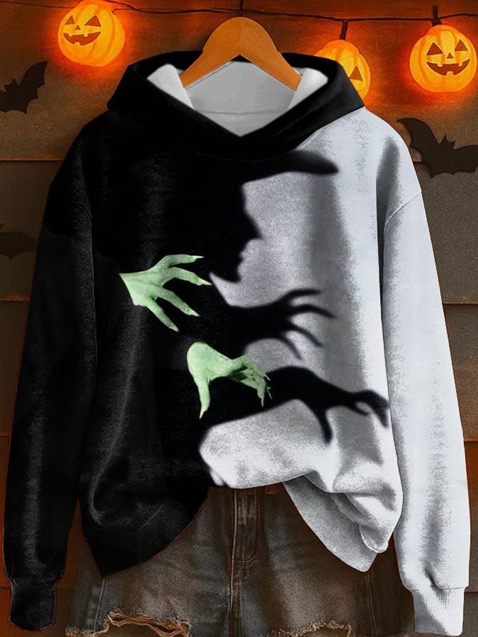 Women's Halloween Witch Print Sweatshirt