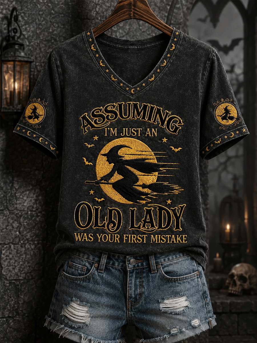 Women's Halloween Witch Printed T-shirt