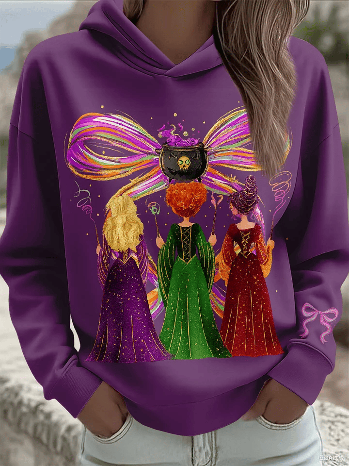 🔥HOT SALE🔥Women's Halloween Witch Art Print Sweatshirt