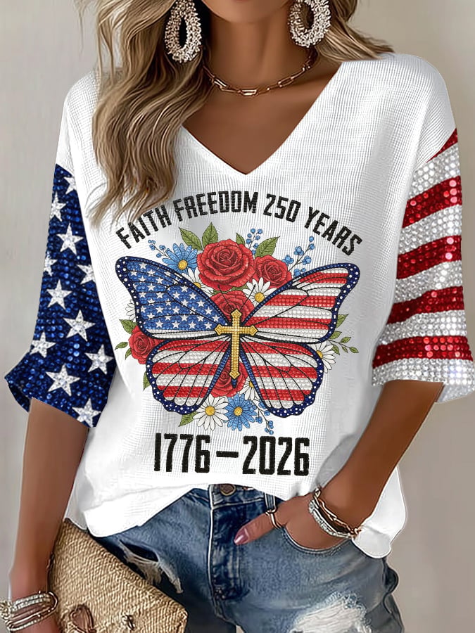 Women's Faith. Freedom. 250 Years Print T-Shirt