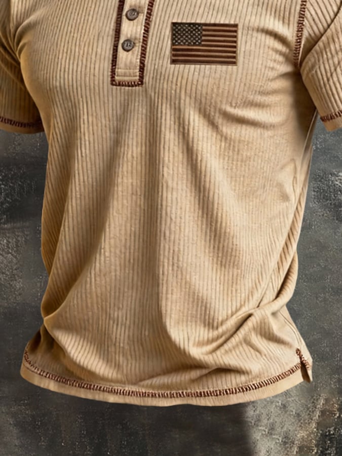 Men's Vintage Patriot Crew-Neck Short-Sleeve T-Shirt