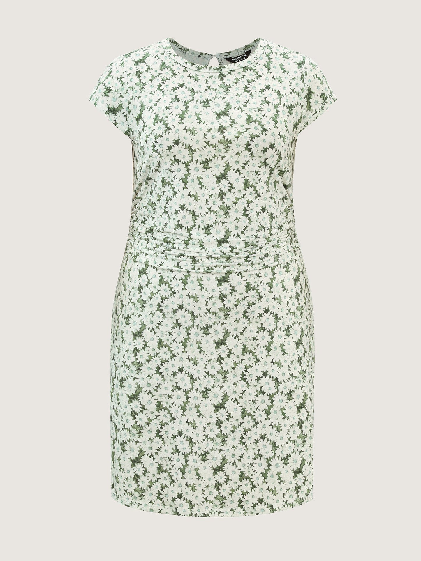 Floral Print Ruched Bodycon Fit Mini Dress