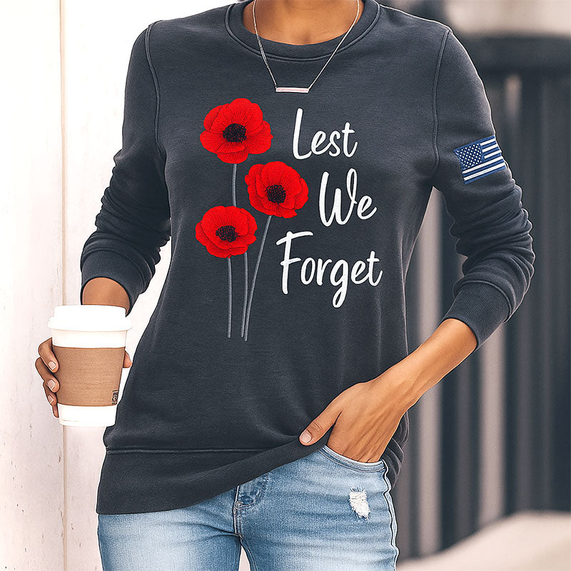 Memorial Day Lest We Forge Print Long Sleeve Sweatshirt