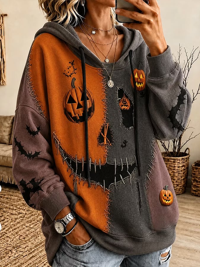 Women'S Halloween Art Print Hoodie