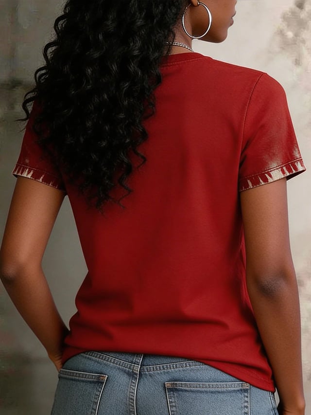 Women's USA 250 Print V Neck T-shirt