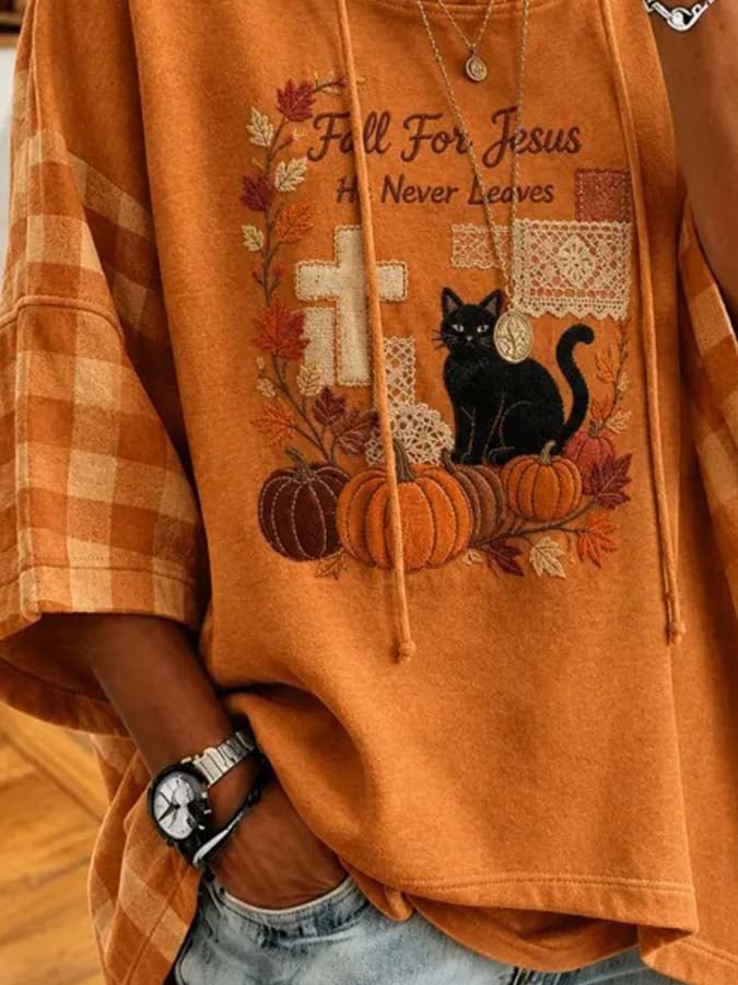 Women'S Casual Pumpkin Print Autumn Top