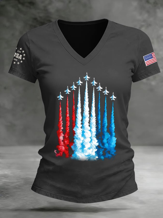 Women's America 250 – Red, White & Blue Sky Tribute Print T-Shirt