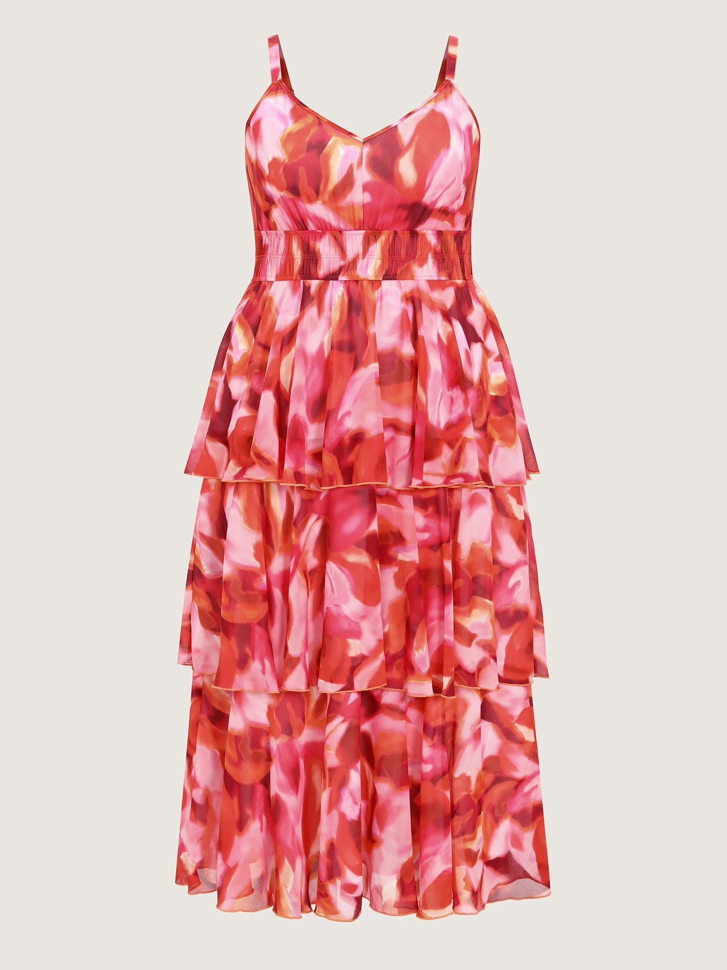 Floral Print Tiered Cami Maxi Dress