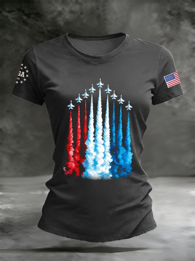 Women's America 250 – Red, White & Blue Sky Tribute Print Shirt