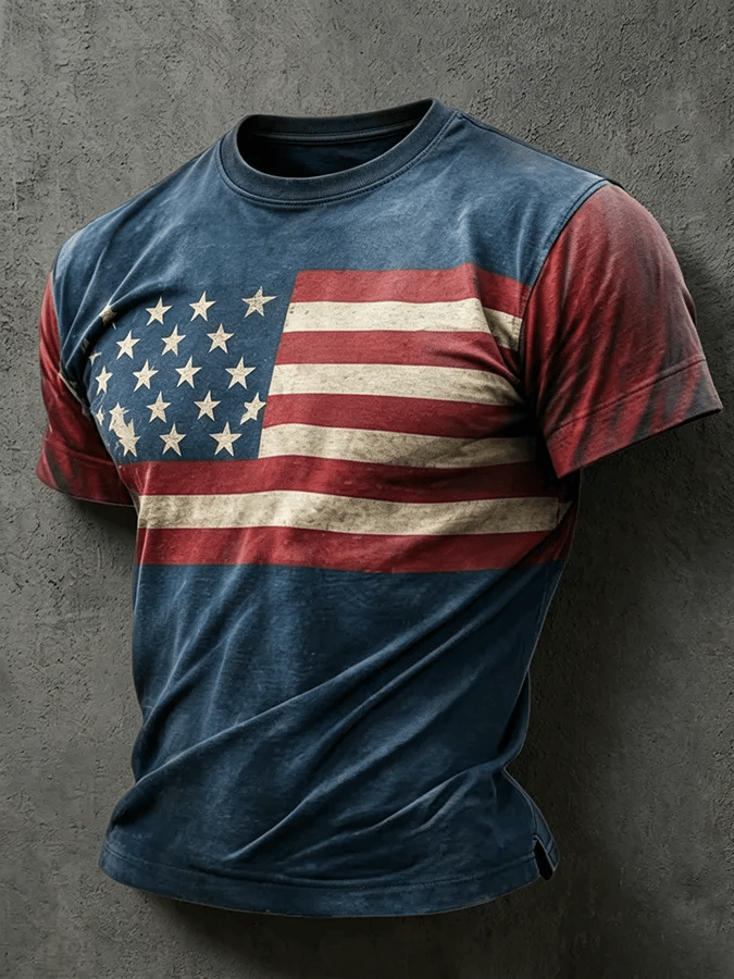 Men's Independence Day We The People 1776-2026 Printed Casual T-Shirt