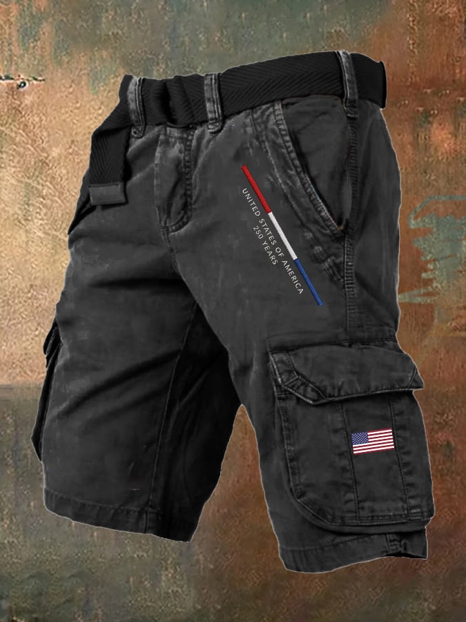 Men's 250 American Print Casual Cargo Shorts