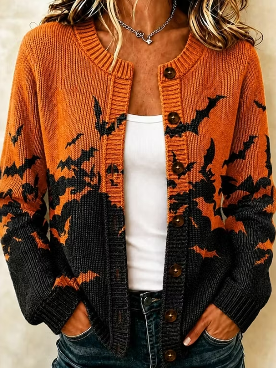 Women'S Halloween Knitted Cardigan
