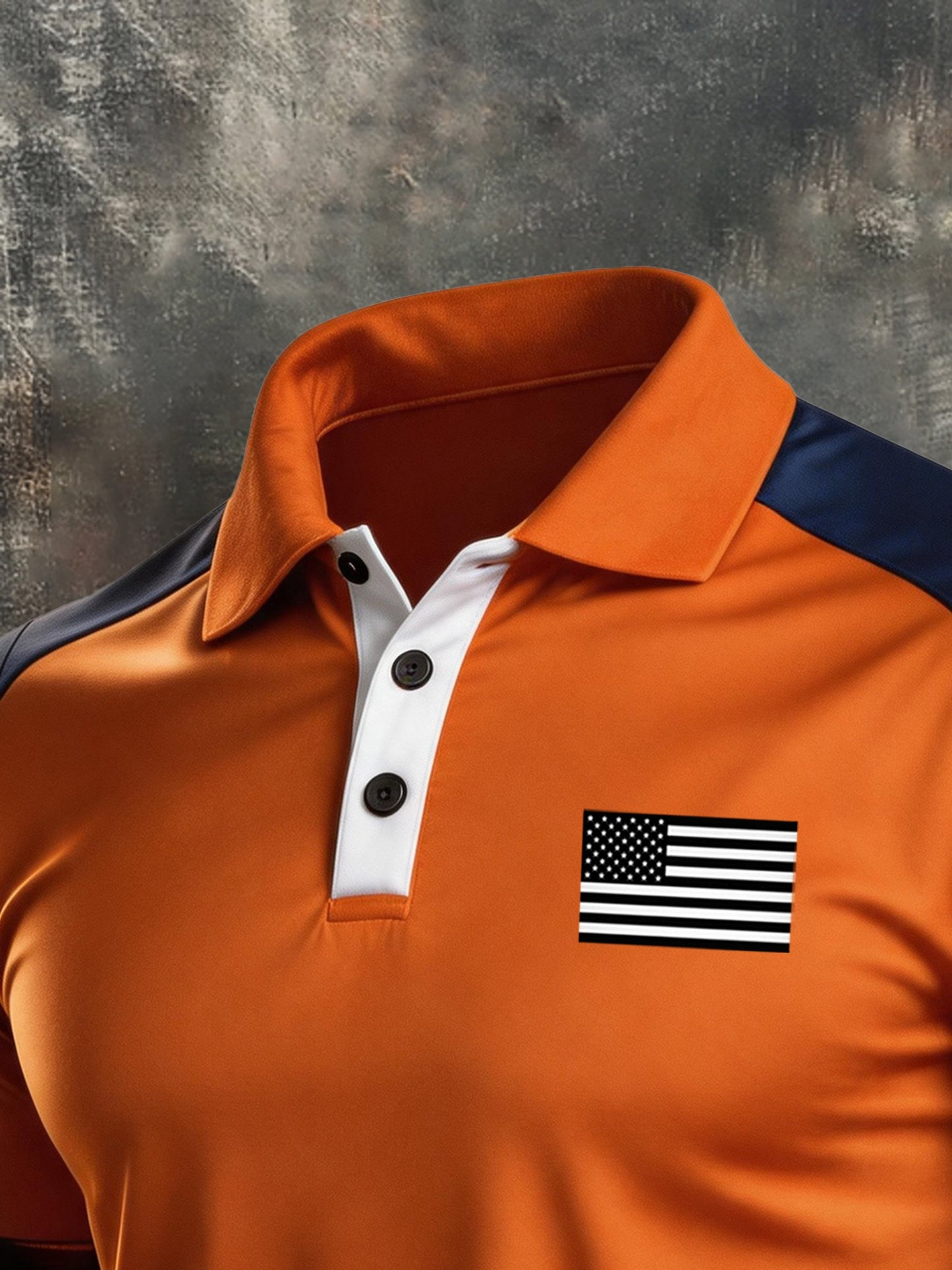Men's Retro "Patriot" Color-Block Short-Sleeve Polo Shirt