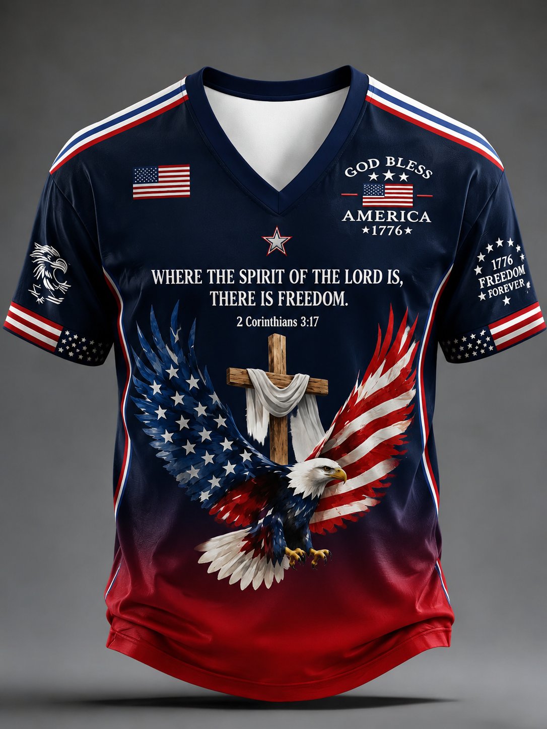 Men's Independence Day Faith Printed T-Shirt