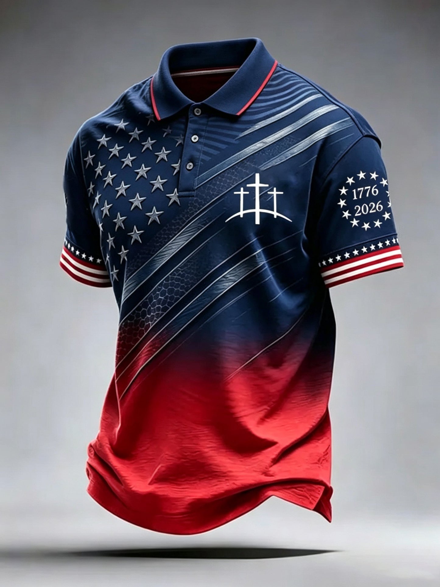 Men's Retro Print Faith Short-Sleeve Polo Shirt