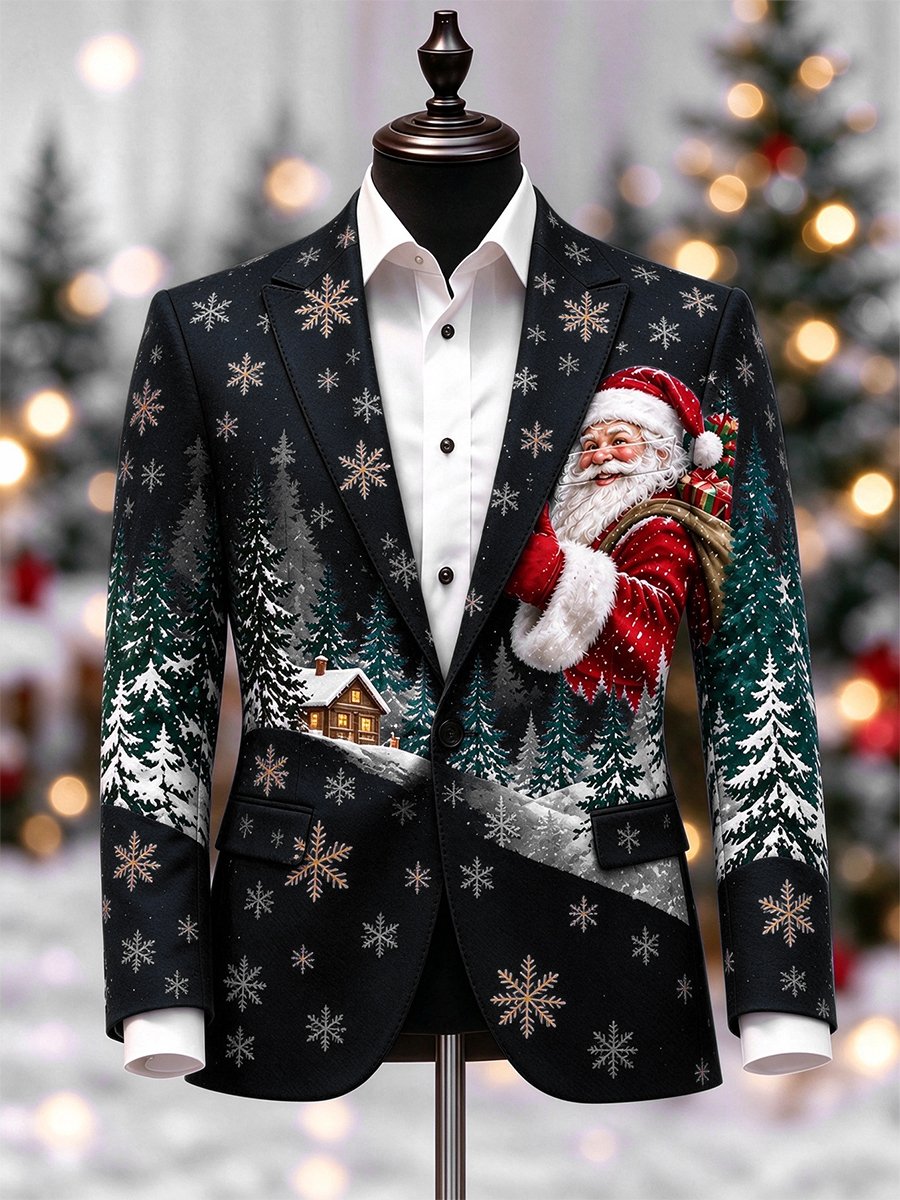 Men's Business Casual Christmas Blazer