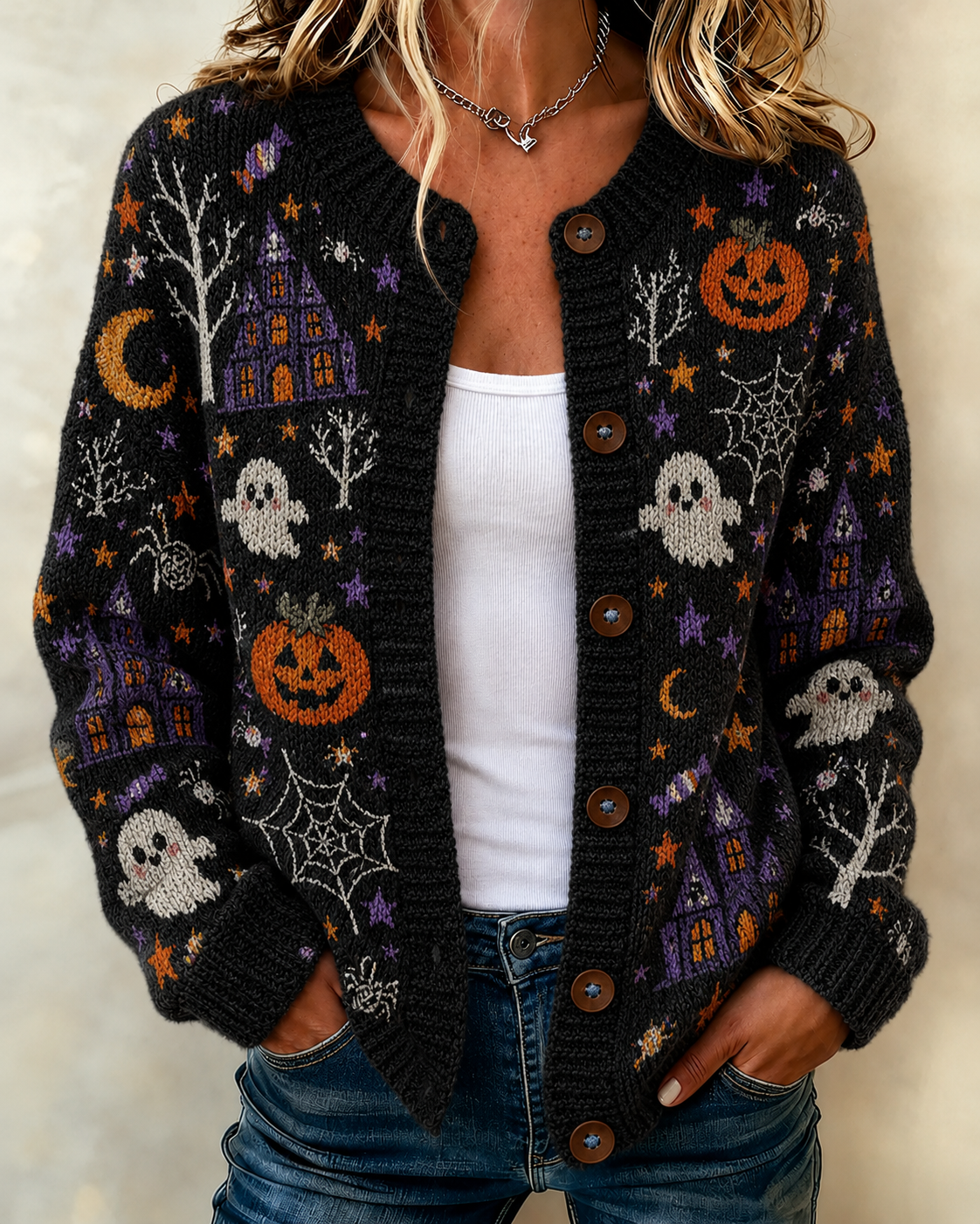 Women's Casual Halloween Knitted Cardigan