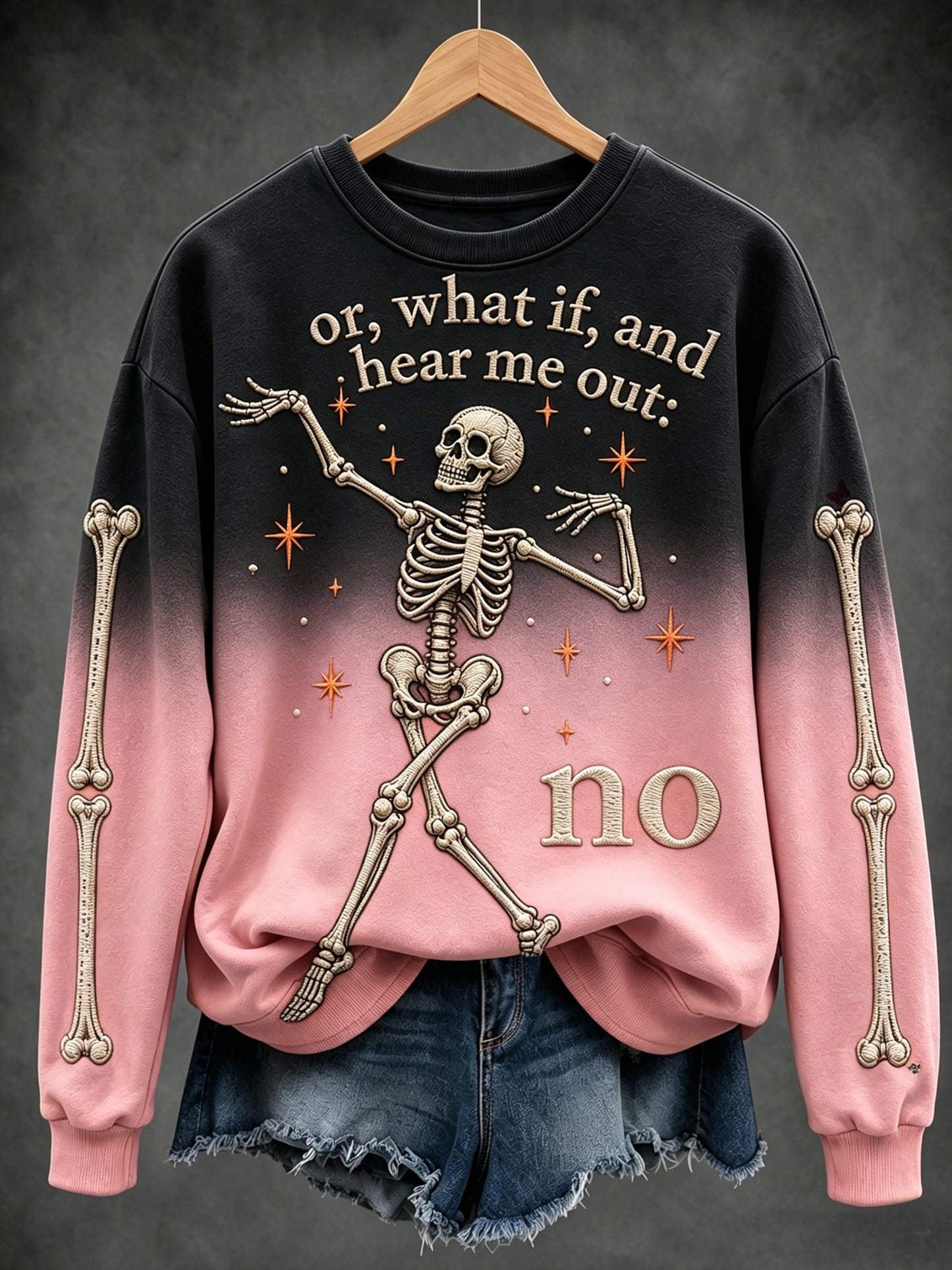 Women's Fun Halloween Skull Sweatshirt