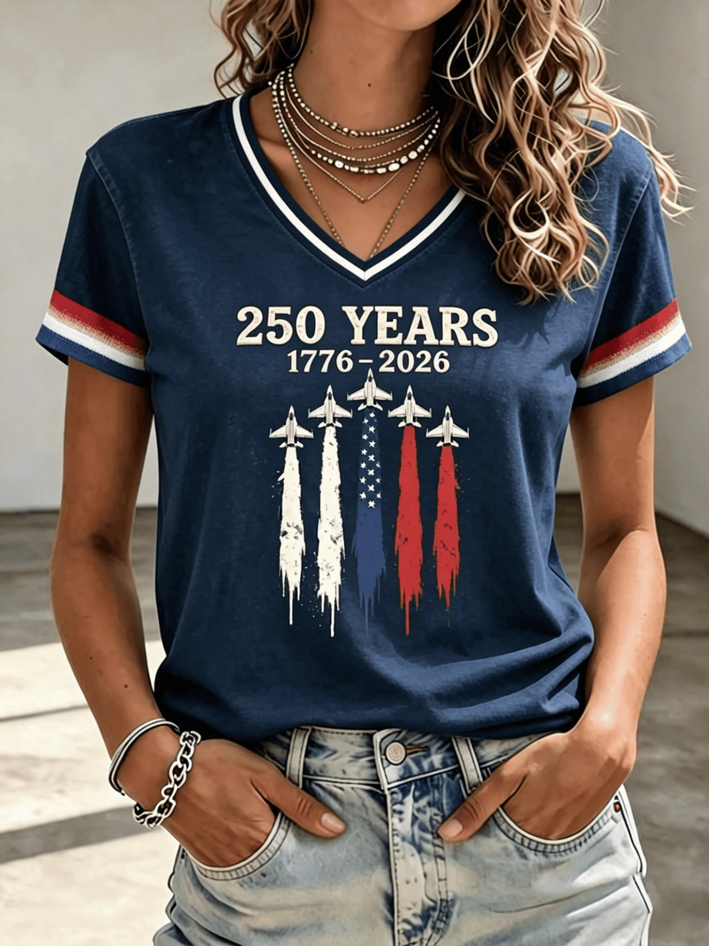 Women's 250 Years of America 1776-2026 Independence Day Commemorative Tee