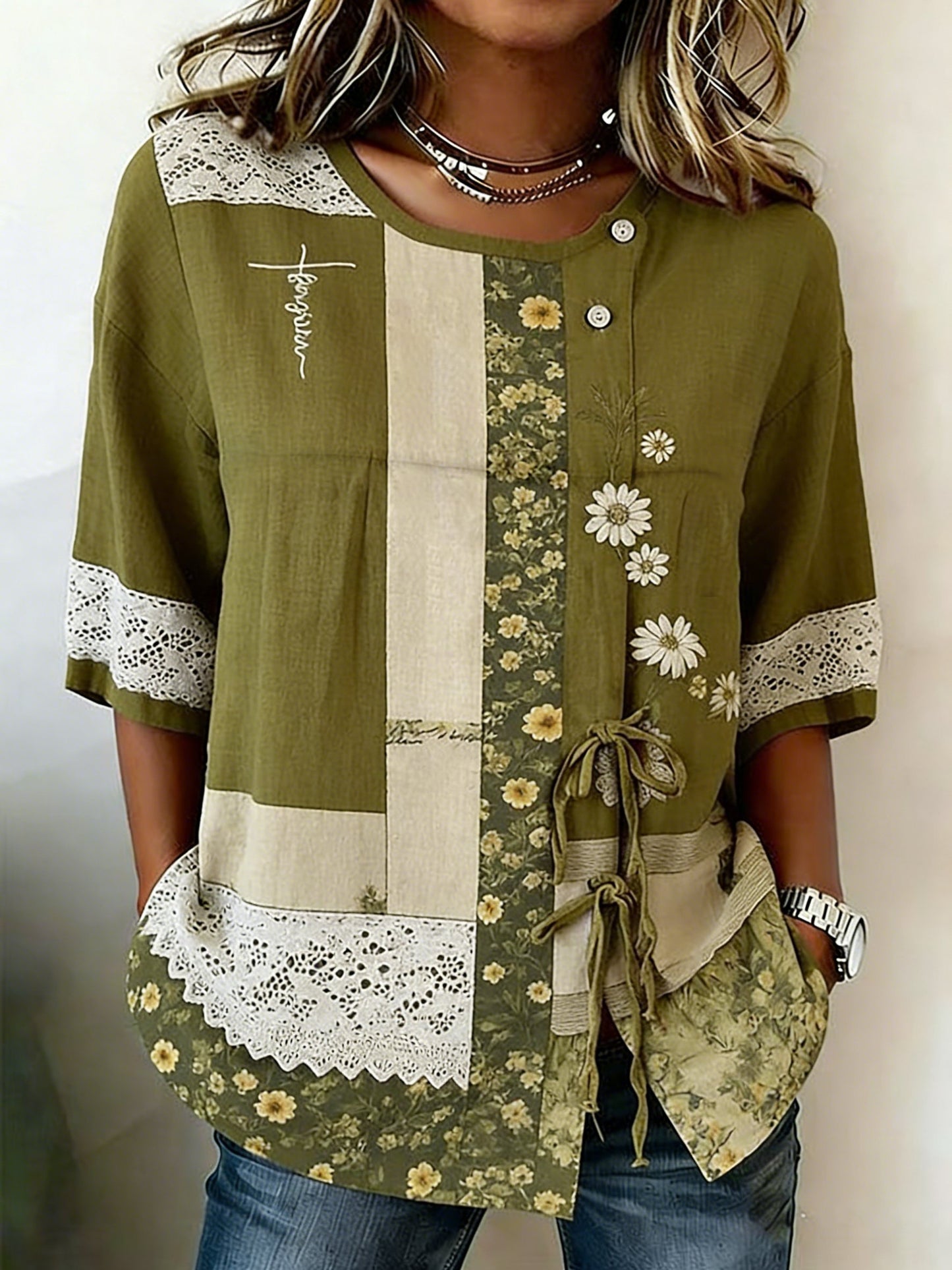 Women's Faith Floral Print Top