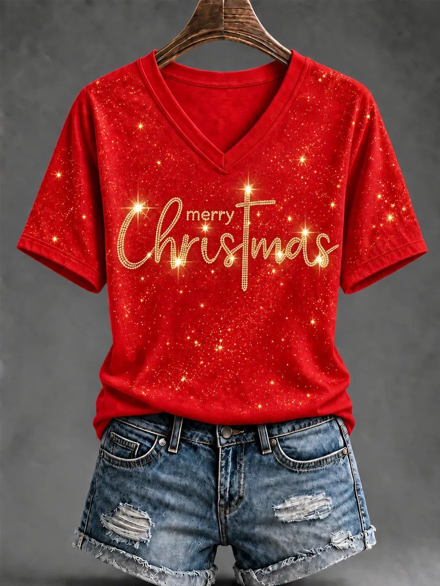 Women's Casual Christmas Print Top