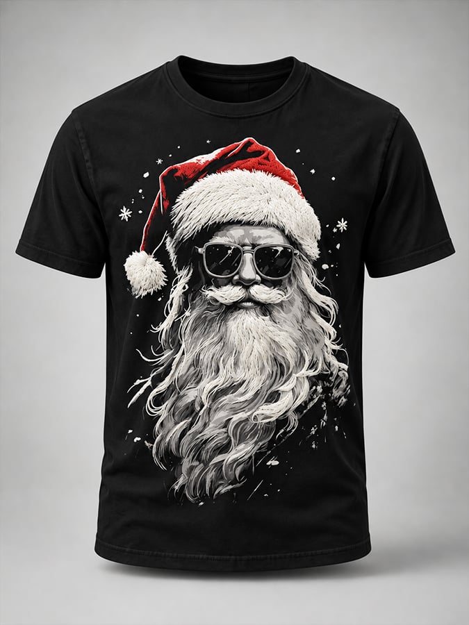 Men'S Casual Christmas Print Top