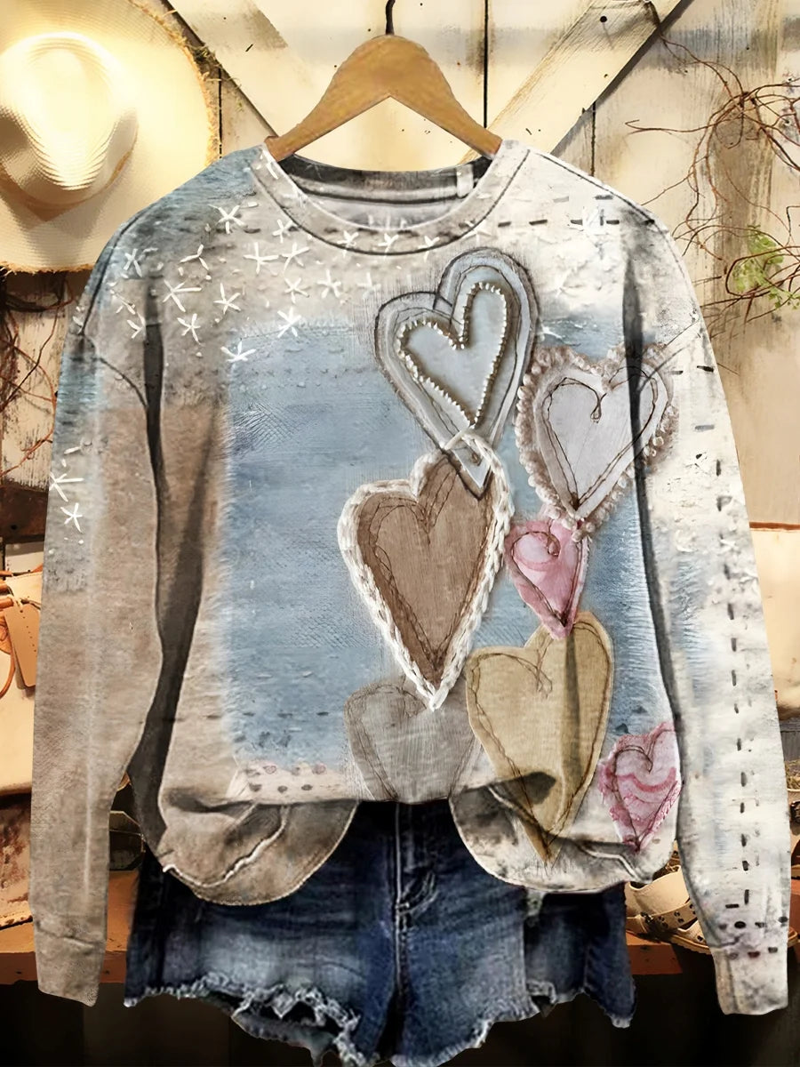 Women's Retro Heart Collage Print Tank Top