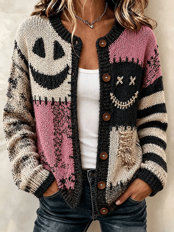Women's Casual Halloween Knitted Cardigan Top