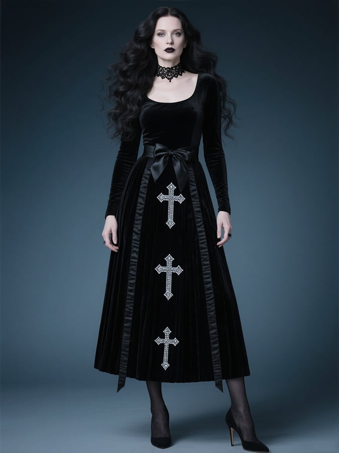 Women's Gothic Dark Cross Dress