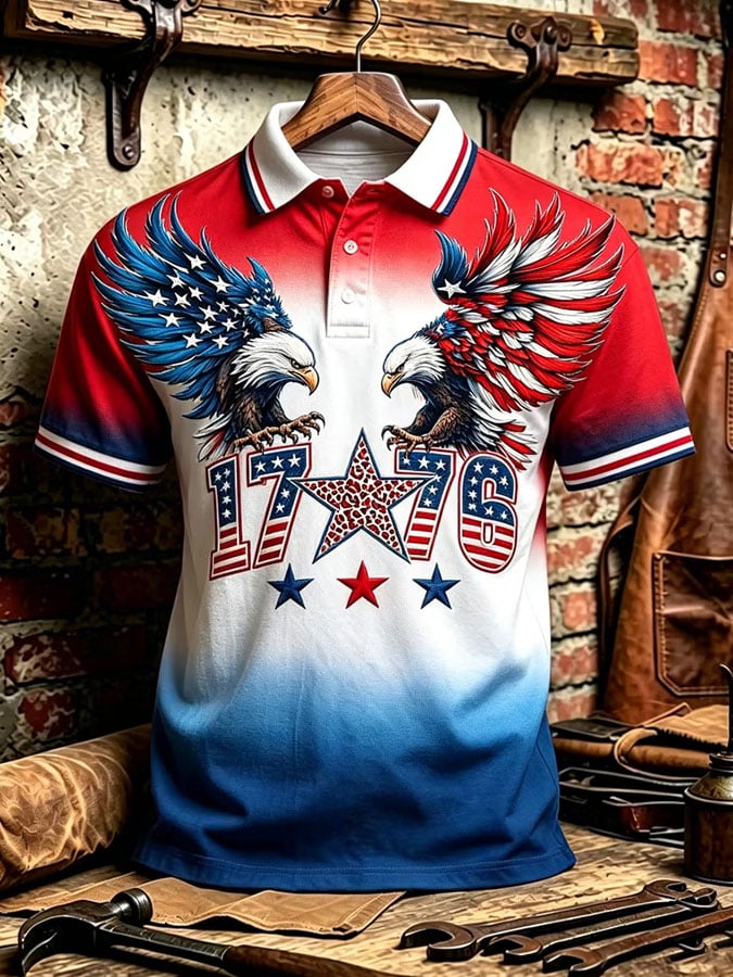 Men's Casual Printed Polo Shirt