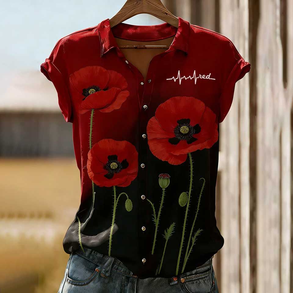 Women's Memorial Day Print Short-Sleeve Shirt