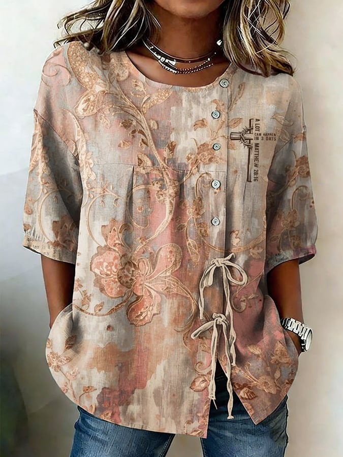 Women's A Lot Can Happen In 3 Days Floral Print Casual Shirt