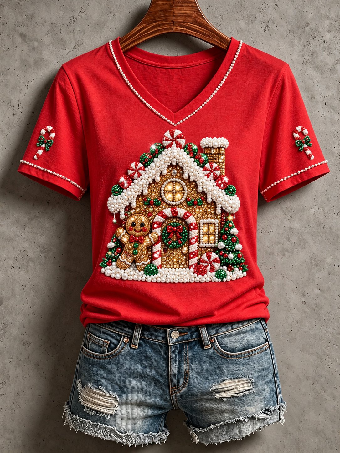 Women's Christmas Print T‑Shirt