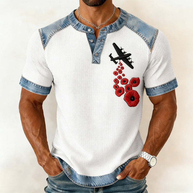 Men's Memorial Day Poppy Art Casual Top